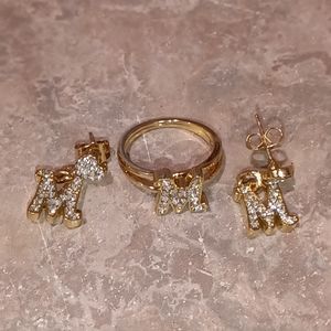 Initial M earring set